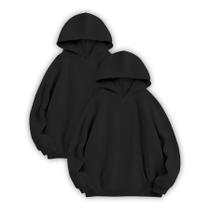 Kit com 2 Blusas De Moletom Básica Com Capuz Confortável Estilosa