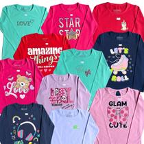 Kit com 2 Blusas Femininas Manga Longa Confortável