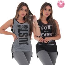 Kit com 2 Blusas Tela Fitness Colorida Kit com 2 Blusas Tela Fitness Colorida