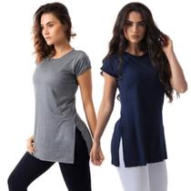 Kit com 2 blusas vest legging mescla marinho