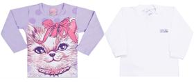 Kit Com 2 BLUSINHAS M. LONGA ESTAMPADA E BÁSICA BEBÊ P AO G Kit Com 2 BLUSINHAS M. LONGA ESTAMPADA E BÁSICA BEBÊ P AO G