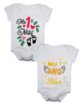 Kit com 2 Bodies de Bebê Natal e Ano Novo Kit com 2 Bodies de Bebê Natal e Ano Novo