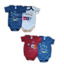 Kit com 2 Body Manga Curta Menino Bicho Molhado Sortidos RN-XG Kit com 2 Body Manga Curta Menino Bicho Molhado Sortidos RN-XG