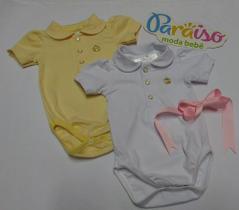 Kit Com 2 Body Paraiso Bebe Menina Princesa Elastano 7634
