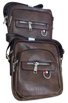 Kit com 2 Bolsas Bags Unissex Transversal em Couro - Hl