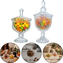 Kit com 2 Bombonieres Baleiro Potichede Vidro com Tampa Haüskraft