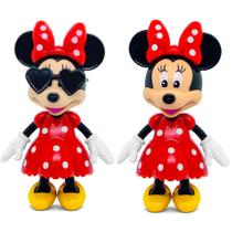 Kit com 2 Bonecas da Minnie com Óculos e Mochila 13cm ELKA