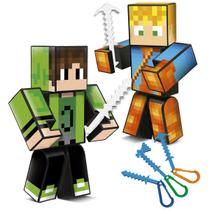 Kit com 2 Bonecos Articulado jogo mine Cadres e lopers Craft