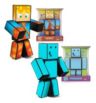 Kit Com 2 Bonecos Articulado jogo Mine Lopers e Problems Craft Kit Com 2 Bonecos Articulado jogo Mine Lopers e Problems Craft