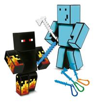 Kit Com 2 Bonecos Articulado Jogo Mine Problems E Athos 25 cm Craft