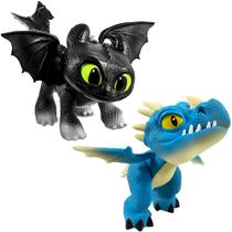 Kit com 2 Bonecos Articulados Eclipse e Tempestade como Treinar seu Dragão Original