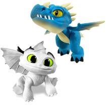 Kit com 2 Bonecos Dragões de Brinquedo Tempestade e Dawn