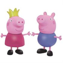 Kit Com 2 Bonecos Peppa Princesa E George Pig 15 Cm - Elka Kit Com 2 Bonecos Peppa Princesa E George Pig 15 Cm - Elka