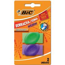 Kit com 2 Borrachas com Capa Neon BIC