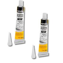 Kit Com 2 Borrachas de Silicone Acético Branco 50g Tubete - Vonder