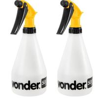 Kit com 2 Borrifador Manual Pulverizador Vonder 500ml Regulável em Spray Jato ou Névoa Jardim, Faxina e Estética Automot