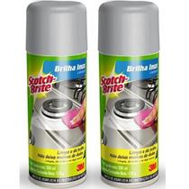 Kit com 2 Brilha INOX SCOTCH Brite 200ML Limpador SPRAY 3M