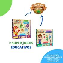 Kit com 2 brinquedos educativos pedagógicos brincadeira de crianca