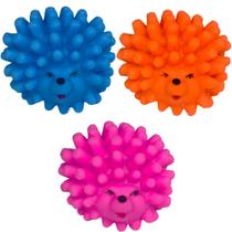 KIT COM 2 Brinquedos Porco Espinho para Cachorro de Vinil com apito para Pet