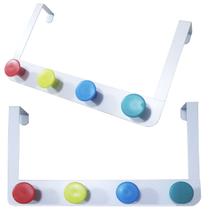 Kit com 2 Cabide De Porta Cabideiro Mancebo 4 Pinos Roupas Toalhas Casacos Calças