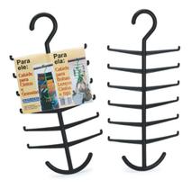 Kit Com 2 Cabides Multiuso P/ Gravatas E Cintos Injeplastec