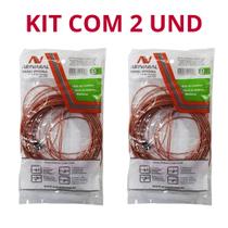 Kit com 2 Cabo De Aço Revestido Em Pvc Para Varal Corda De 15 Mts Metros