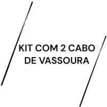 Kit com 2 cabo para vassoura preto de metal 1,40m para pendurar