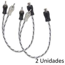 Kit com 2 Cabos Injetado Y 1 Fêmea 2 Macho 1F2M Injetado Para Som Automotivo Módulo