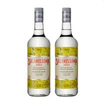 Kit com 2 - Cachaça Saliníssima Prata 1000 ml Envio Imediato