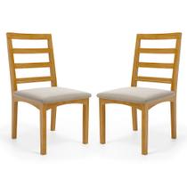 Kit Com 2 Cadeira Cecília Encosto E Pés De Madeira Maciça Assento Estofada Para Mesa De Jantar Kit Com 2 Cadeira Cecília Encosto E Pés De Madeira Maciça Assento Estofada Para Mesa De Jantar