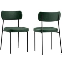 Kit com 2 Cadeira Mila Laminado Verde Musgo - FdECOR Kit com 2 Cadeira Mila Laminado Verde Musgo - FdECOR