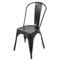 Kit com 2 Cadeira Tolix Iron Aço Carbono Industrial - Preto