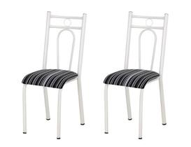 Kit com 2 Cadeiras 023 América Base Branco - Escolha sua cor do Assento - ARTEFAMOL 3663