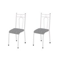 Kit com 2 Cadeiras 023 America Branca/Platina - Artefamol