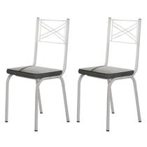 Kit com 2 Cadeiras 119 Malva Branca/Platina - Artefamol Kit com 2 Cadeiras 119 Malva Branca/Platina - Artefamol