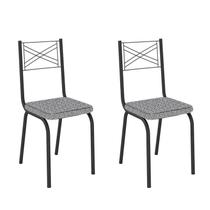 Kit com 2 Cadeiras 119 Malva Preto Fosco/Platina - Artefamol