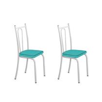 Kit com 2 Cadeiras 123 Malva Branca/Azul Turquessa - Artefamol Kit com 2 Cadeiras 123 Malva Branca/Azul Turquessa - Artefamol