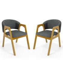 Kit Com 2 Cadeiras Agatha Madeira Maciça Estofada Para Mesa De jantar Kit Com 2 Cadeiras Agatha Madeira Maciça Estofada Para Mesa De jantar