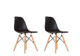 Kit Com 2 Cadeiras Base Madeira Quarto Penteadeira Charles Eames Eiffel 181789 - Estilo e Funcionalidade para Seu Espaço AJLstore