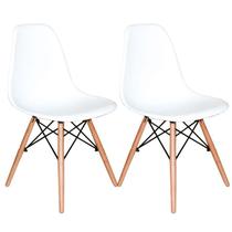 Kit Com 2 Cadeiras Charles Eames Eiffel Branco