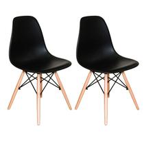 Kit com 2 Cadeiras Charles Eames Eiffel Preto - UNIVERSAL MIX
