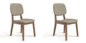 Kit Com 2 Cadeiras De Jantar Detroit Nature/Areia - Tebarrot Móveis