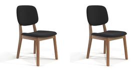 Kit Com 2 Cadeiras De Jantar Detroit Nature/Preto Tebarrot Móveis