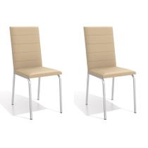 Kit com 2 Cadeiras Estofadas Amsterdã Cromada 2C091CR Kappesberg Crome Kit com 2 Cadeiras Estofadas Amsterdã Cromada 2C091CR Kappesberg Crome