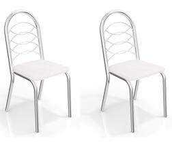Kit com 2 Cadeiras Estofadas Holanda Cromada 2C009CR Kappesberg Crome