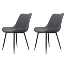 Kit com 2 Cadeiras Haifa Assento em MDF e Base em Aço Fratini