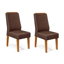 Kit com 2 Cadeiras para Sala de Jantar Lidia Freijó/Veludo Moca - DJ Móveis Kit com 2 Cadeiras para Sala de Jantar Lidia Freijó/Veludo Moca - DJ Móveis