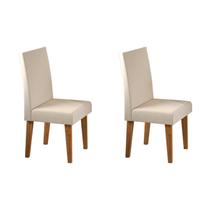 Kit com 2 Cadeiras para Sala de Jantar MDP/MDF Wallace Bege/Veludo Pastel