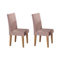 Kit com 2 Cadeiras para Sala de Jantar MDP/MDF Wallace Rosa/Veludo