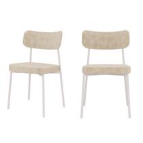 Kit com 2 Cadeiras para Sala de Jantar Mona Yescasa Bege/Vanilla/Branco Kit com 2 Cadeiras para Sala de Jantar Mona Yescasa Bege/Vanilla/Branco